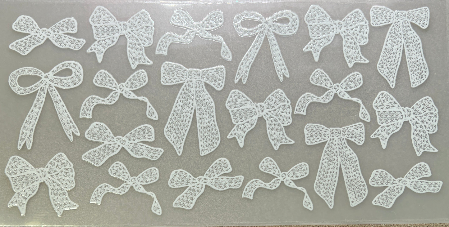 White lace bows
