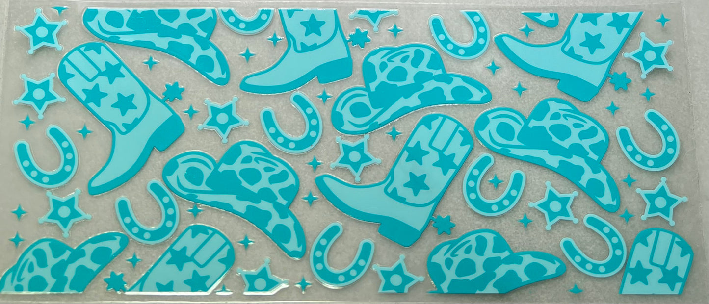 Turquoise Boots Hats Wrap