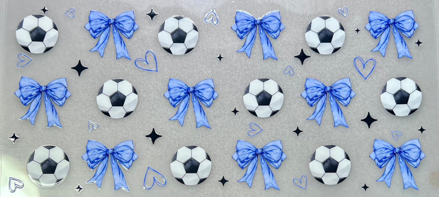 SOCCER BALLS & Blue Bows✔️