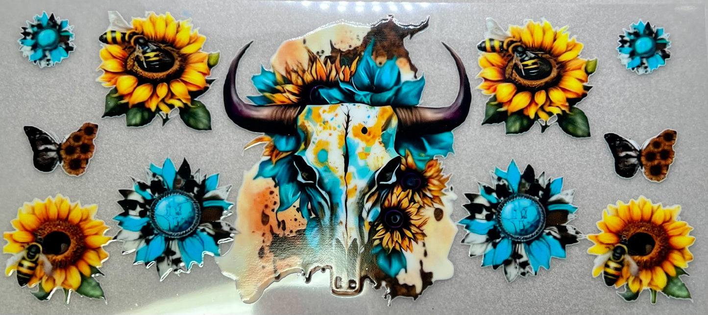 Blue/Yellow Floral Steer