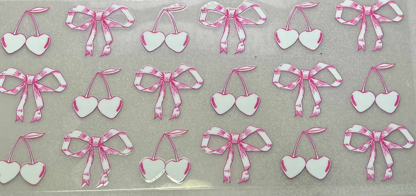 Pink & White Bows & Cherries Wrap