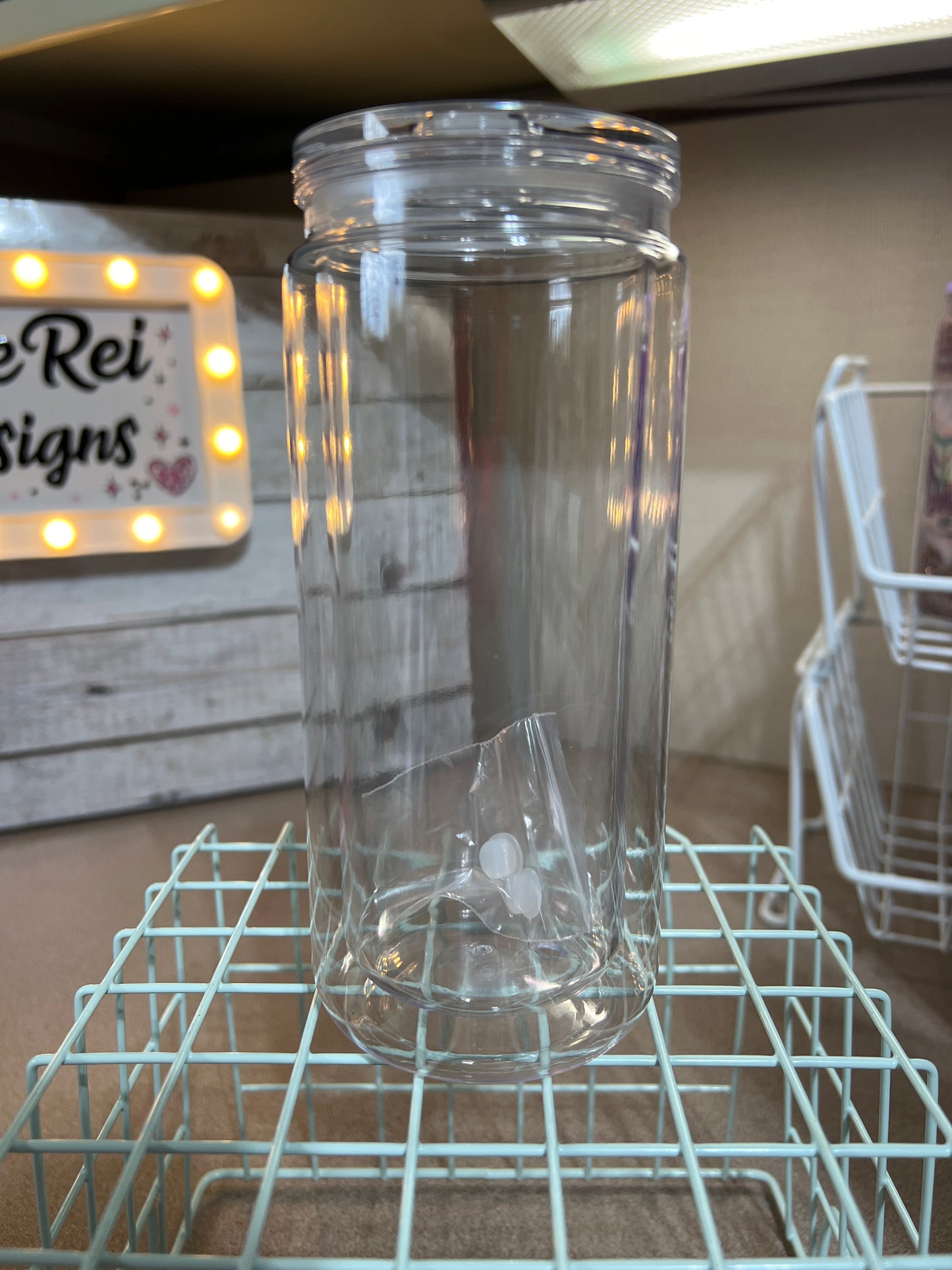 20 oz ACRYLIC Glitter globe w/clear acrylic lid