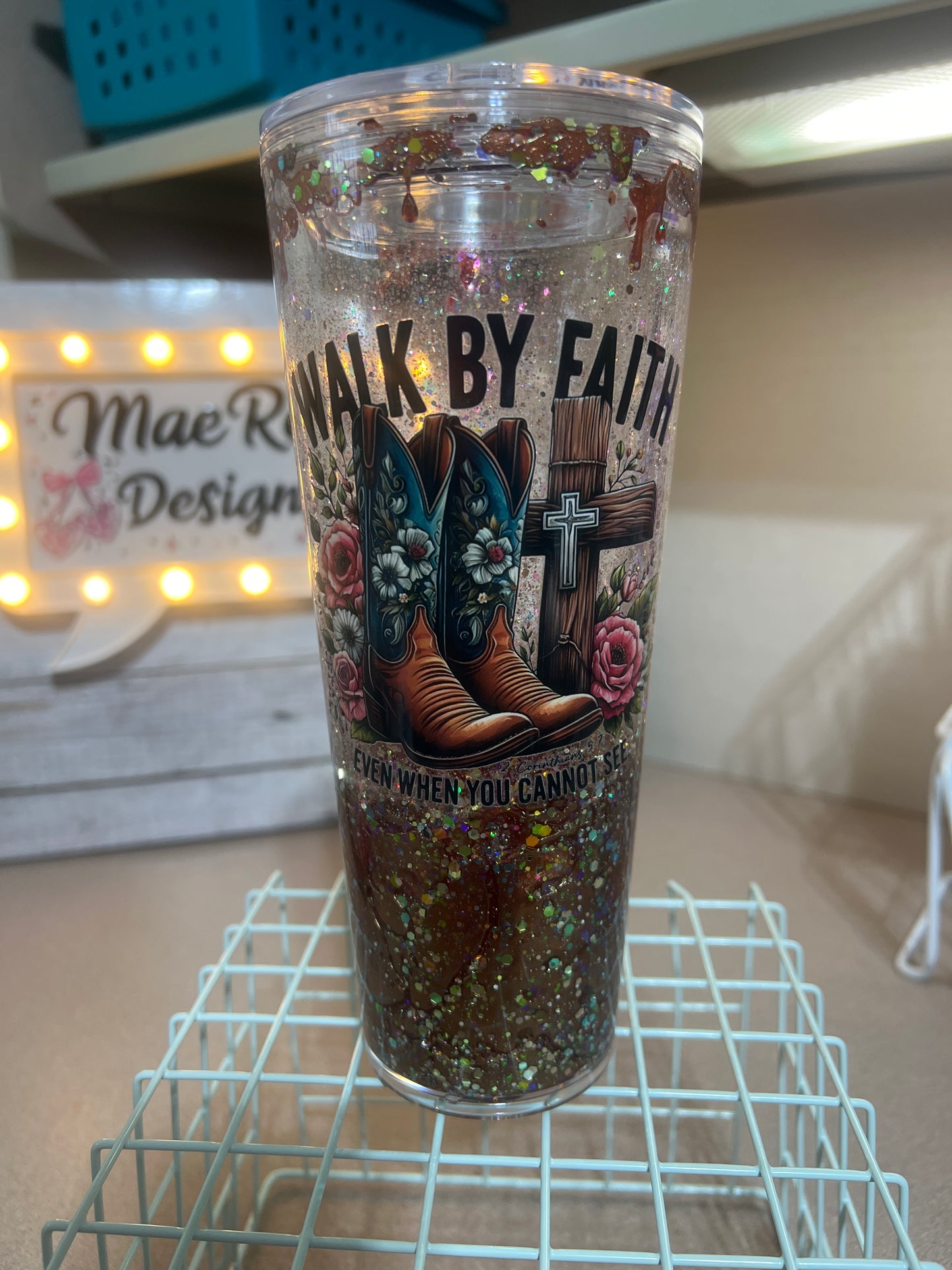24 oz ACRYLIC Lava flow with acrylic lid