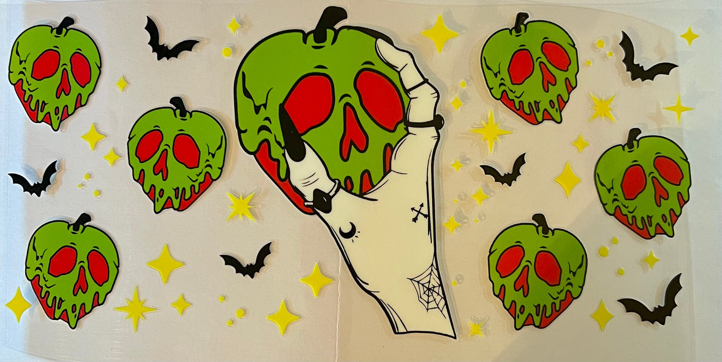 Hand holding frozen apple