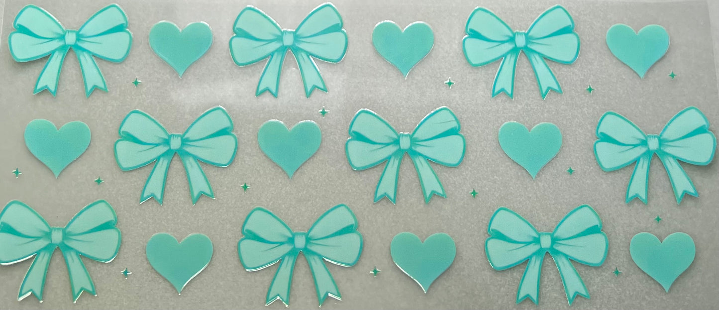 Aqua Bows & Hearts