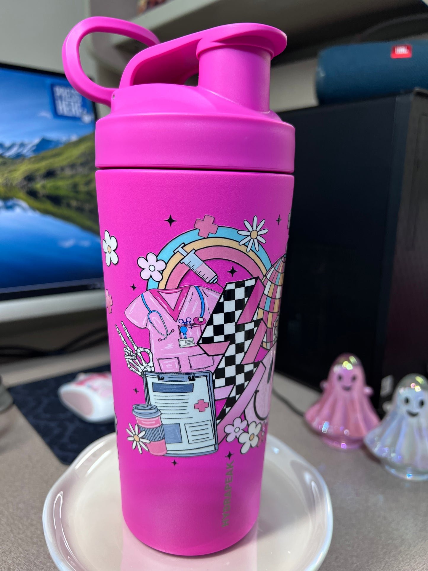 30 oz HydraPeak Water Bottle (Nurse/CNA themed)