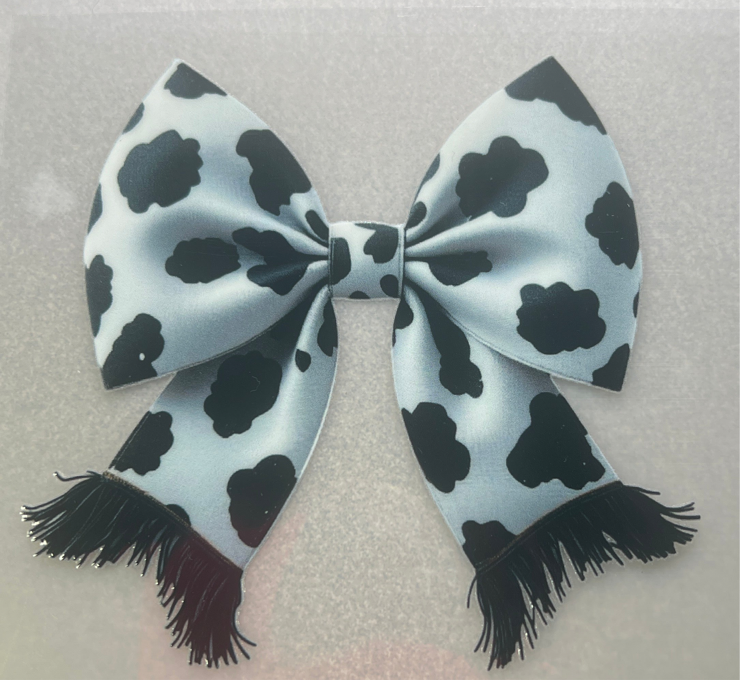 Cow print & fringe bow✔️