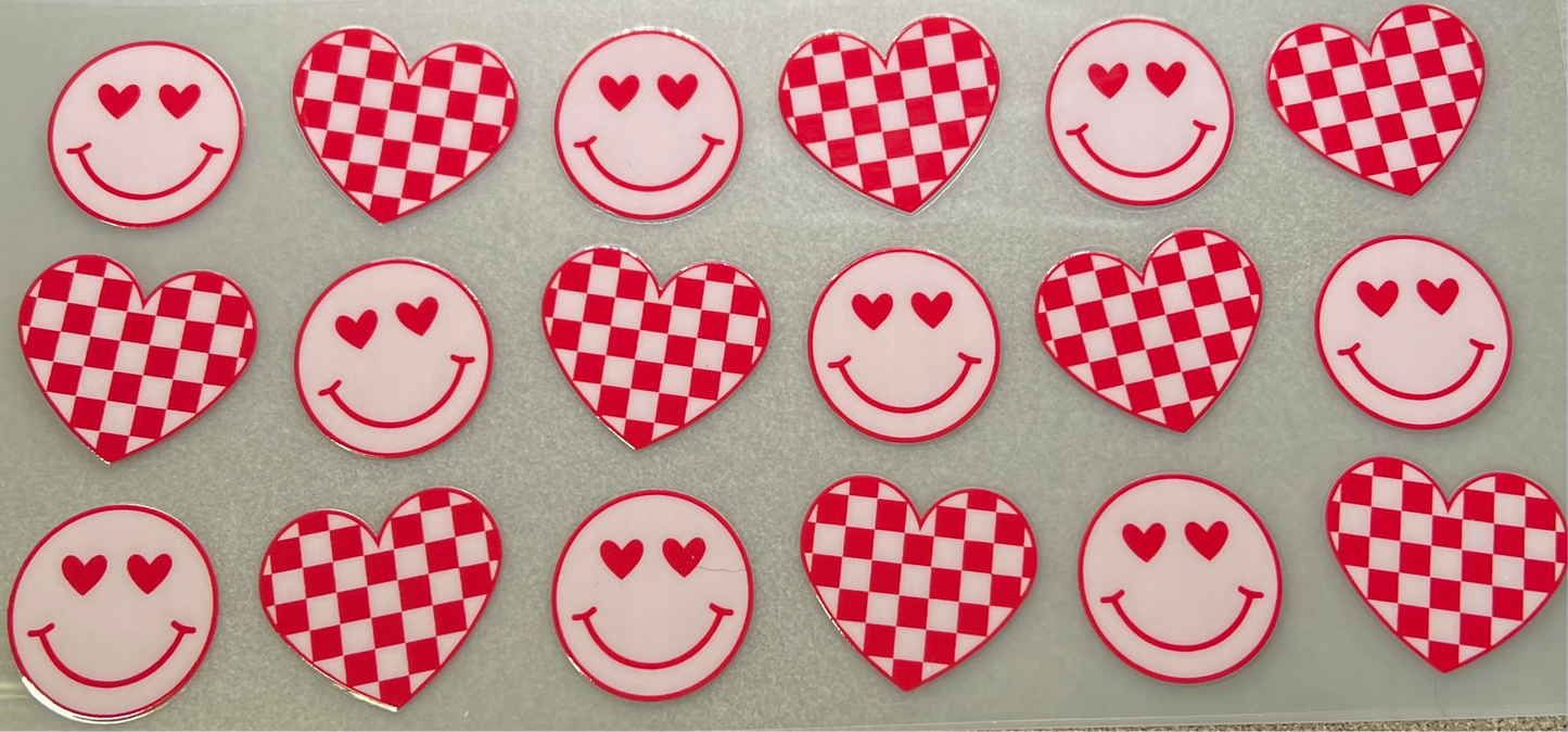 Pink check hearts and smiles