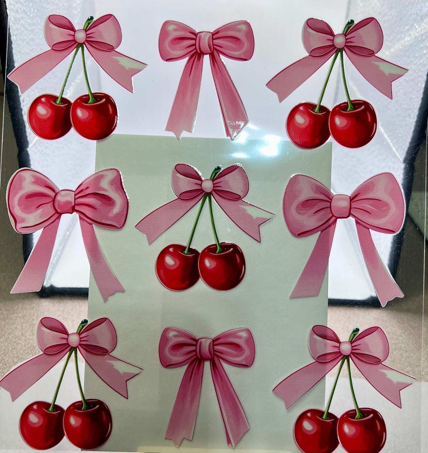 9x9 Bows Cherries Element Sheet