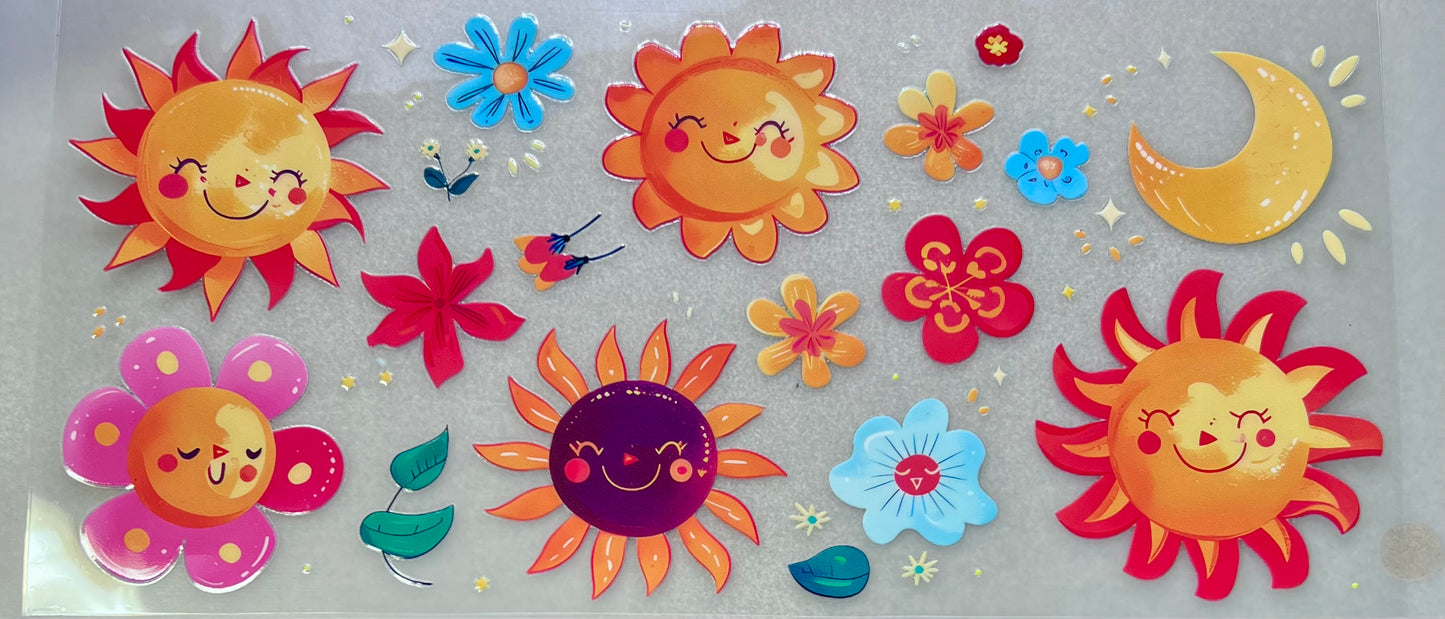 Colorful Sun, Moon, Flowers✔️