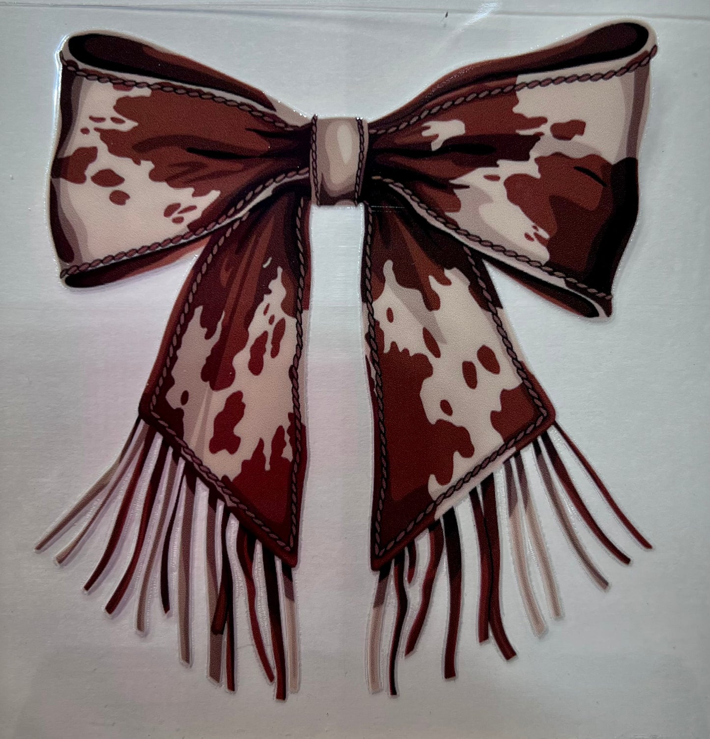 Cow Print Fringe Bow✔️