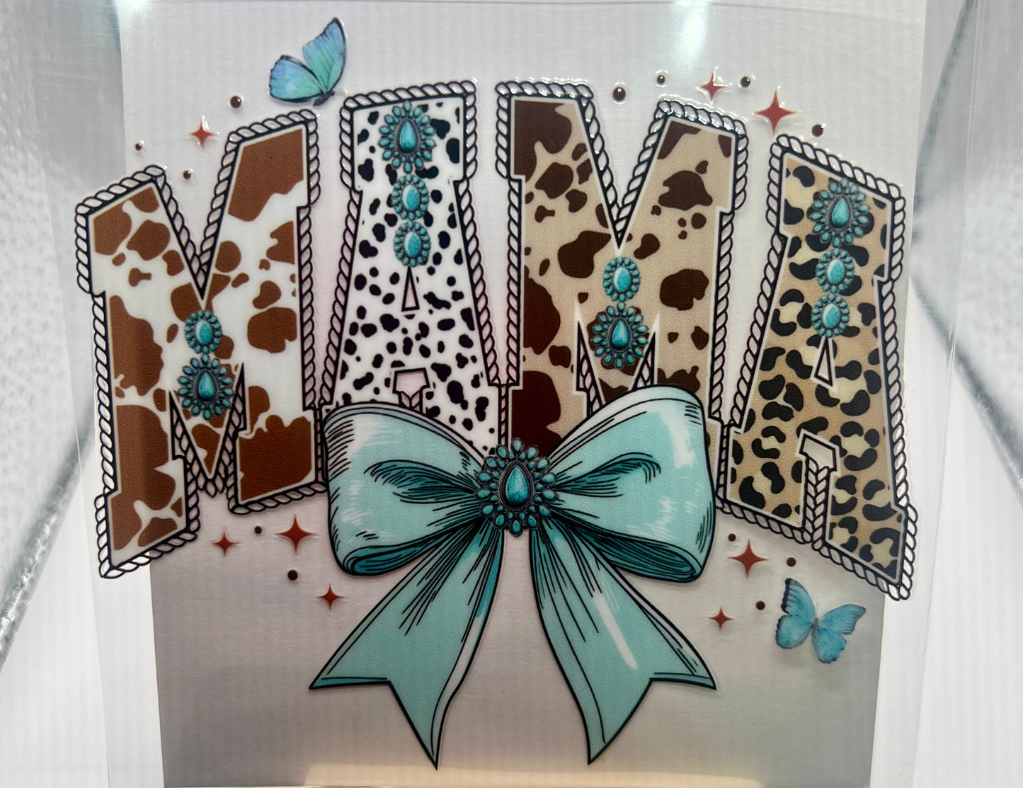 MAMA - cow print & turqoise✔️