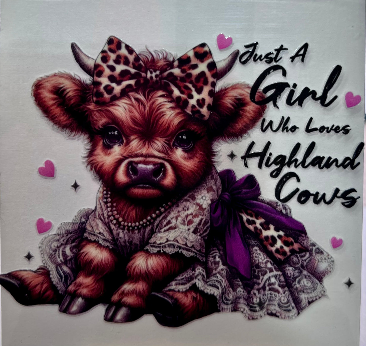 Highland Cow leopard bow Decal✔️
