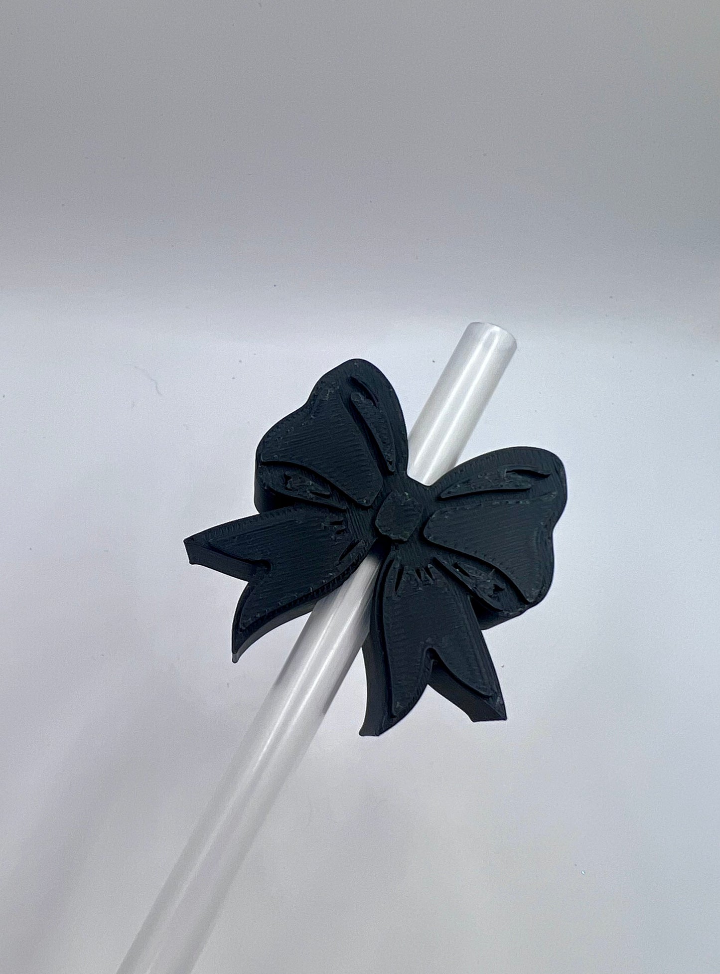 Black Bow Straw Topper (3D Printed)