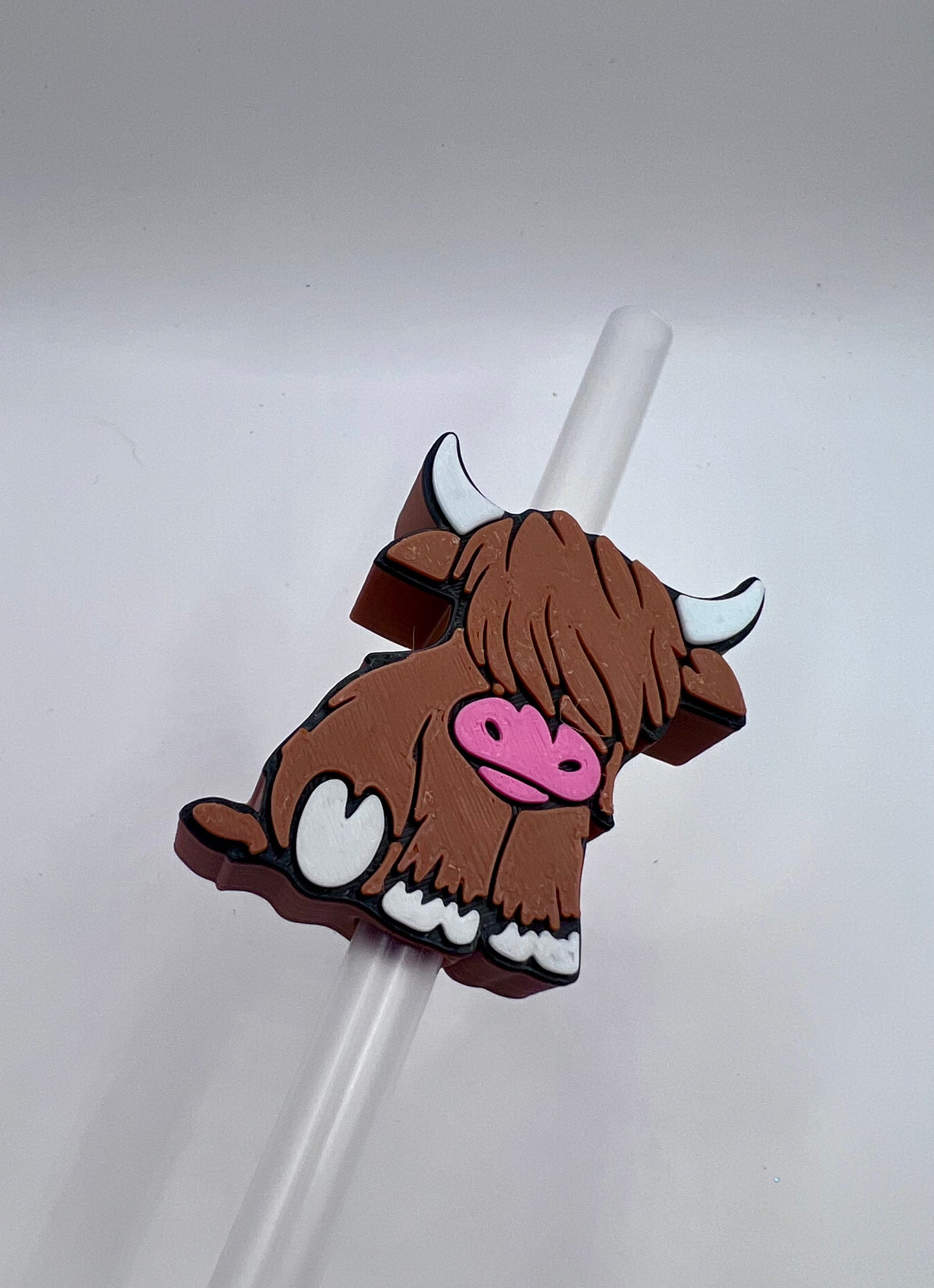 Highland Cow Straw Topper (3D Printed)