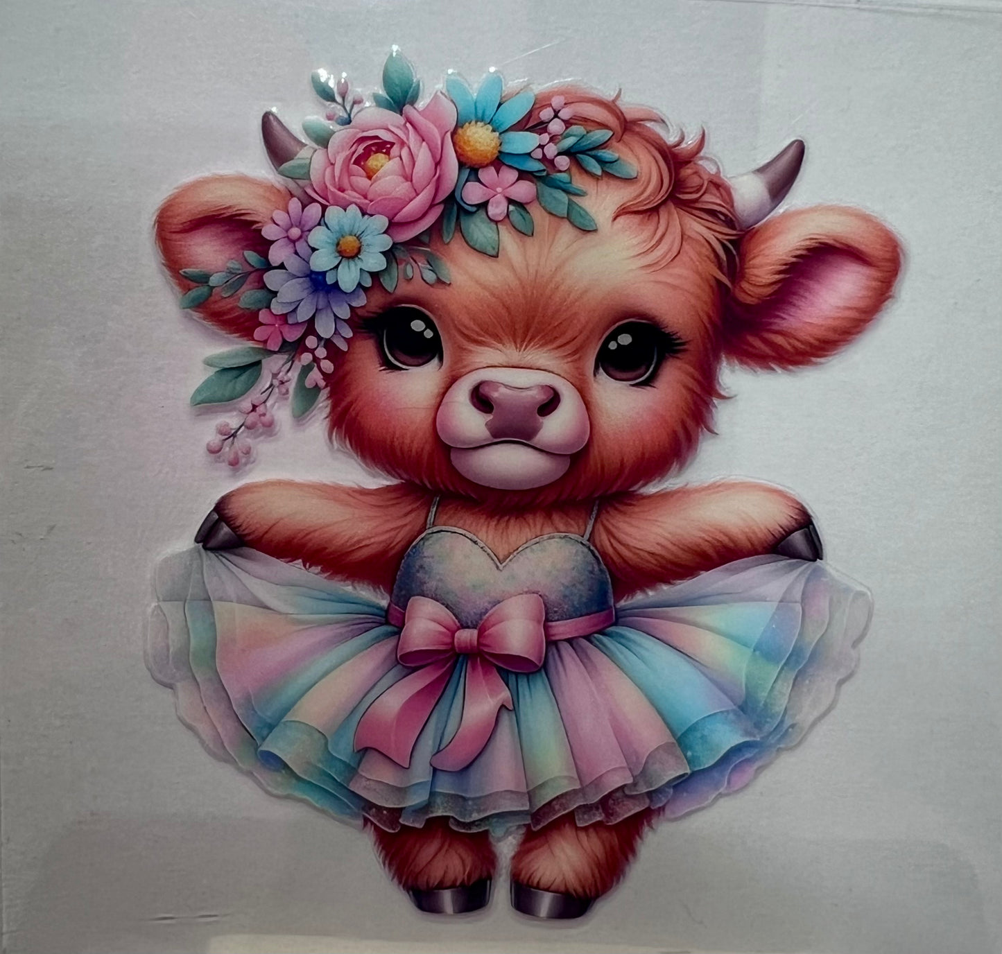 Pastel Tutu Cow Decal