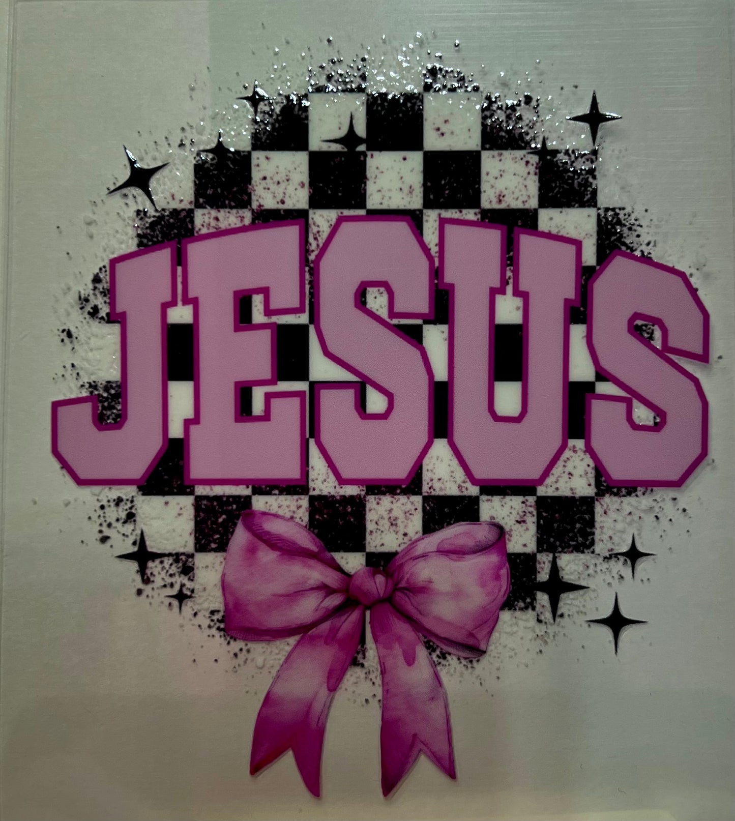 JESUS/Check/Pink Bow Decal