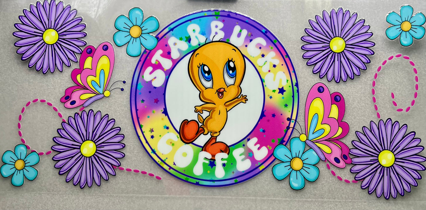 Yellow bird starbies wrap