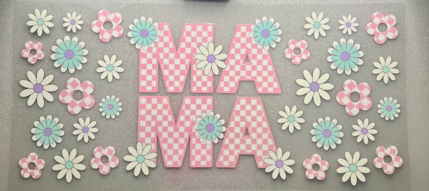 MAMA pink check wrap