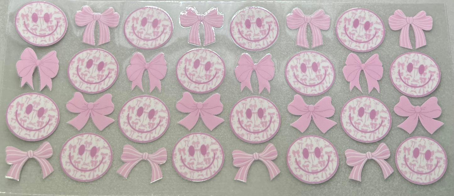 Light Pink Smileys & Bows Wrap