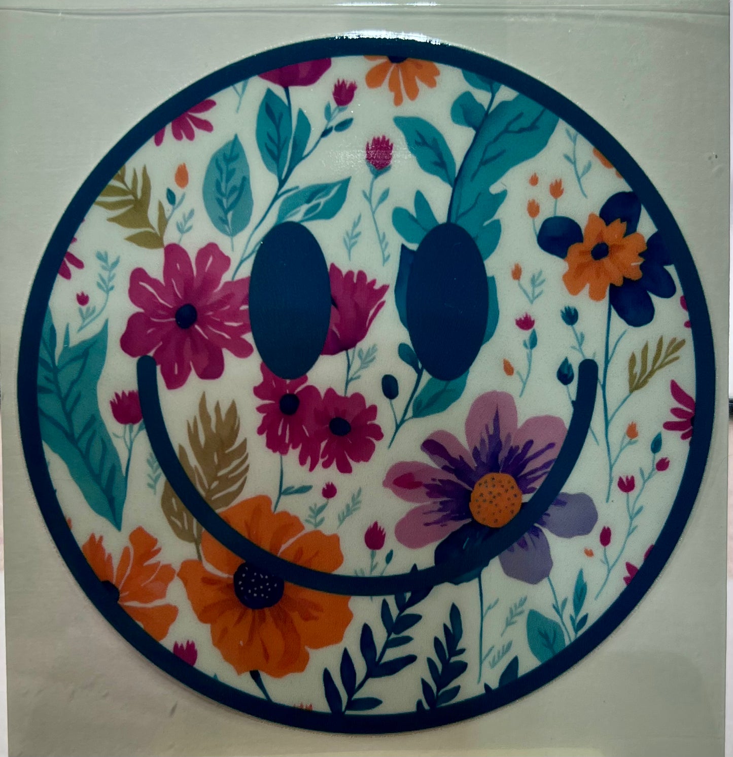 Bright Floral Smiley 4 inch Decal✔️