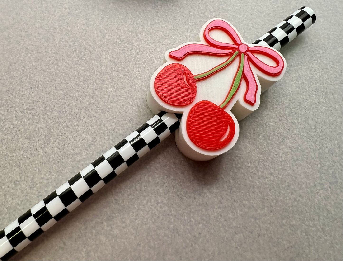 Cherry Straw Topper (straw not included) 3D printed