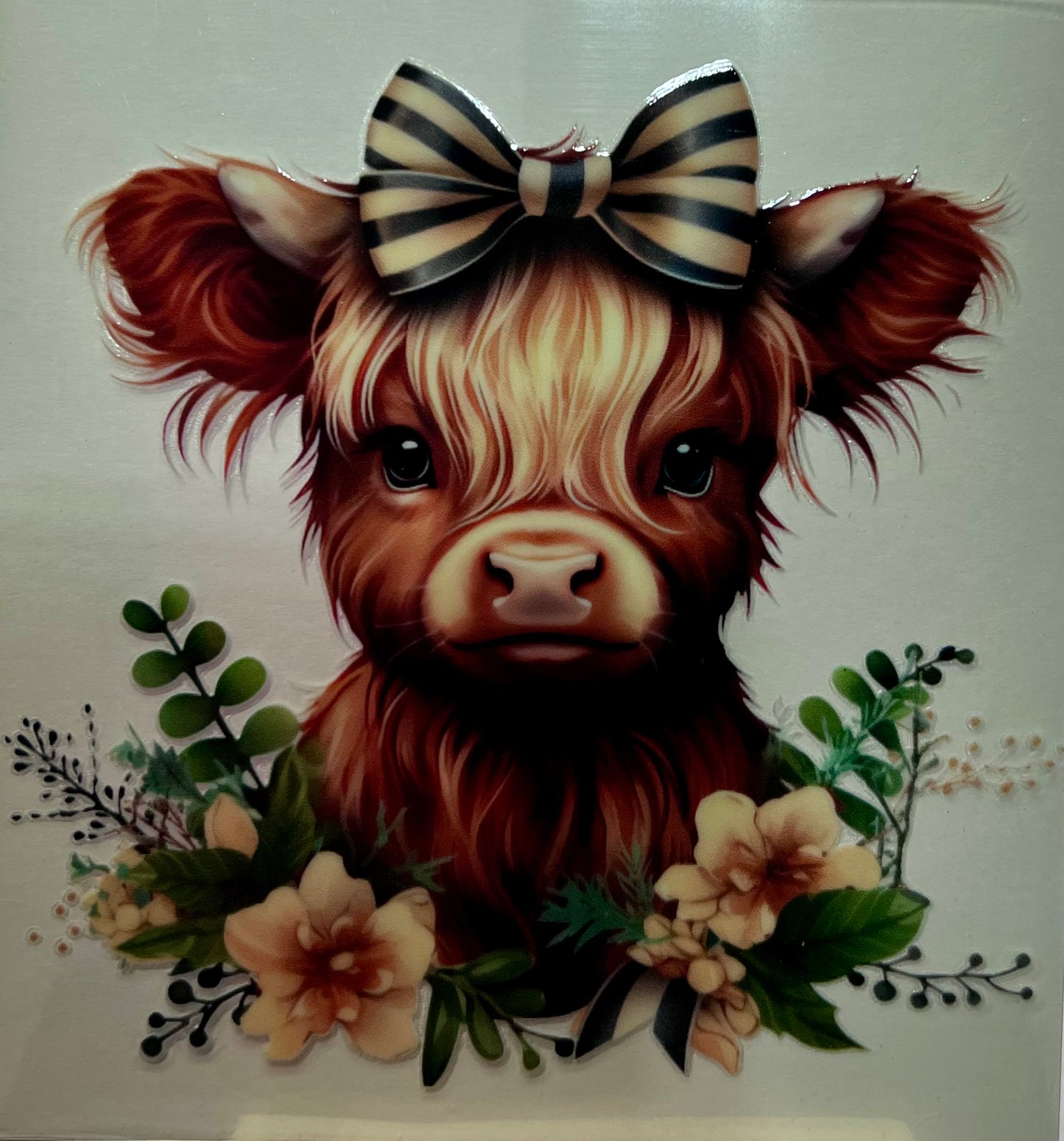 Yellow flower Cow Decal✔️