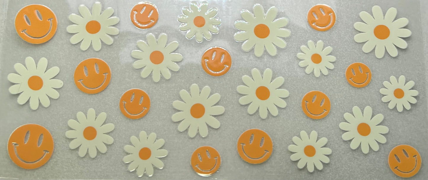 Yellow Smileys & Daisies Wrap✔️