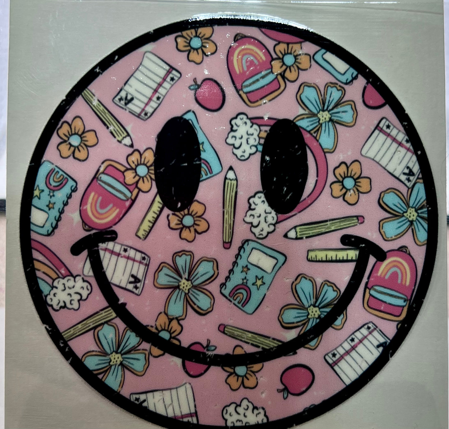 Smiley with School Supplies 4 in Decal✔️