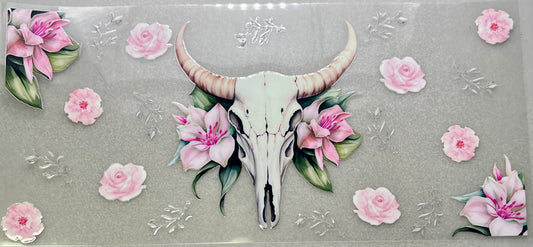 Steer head and Pink flower