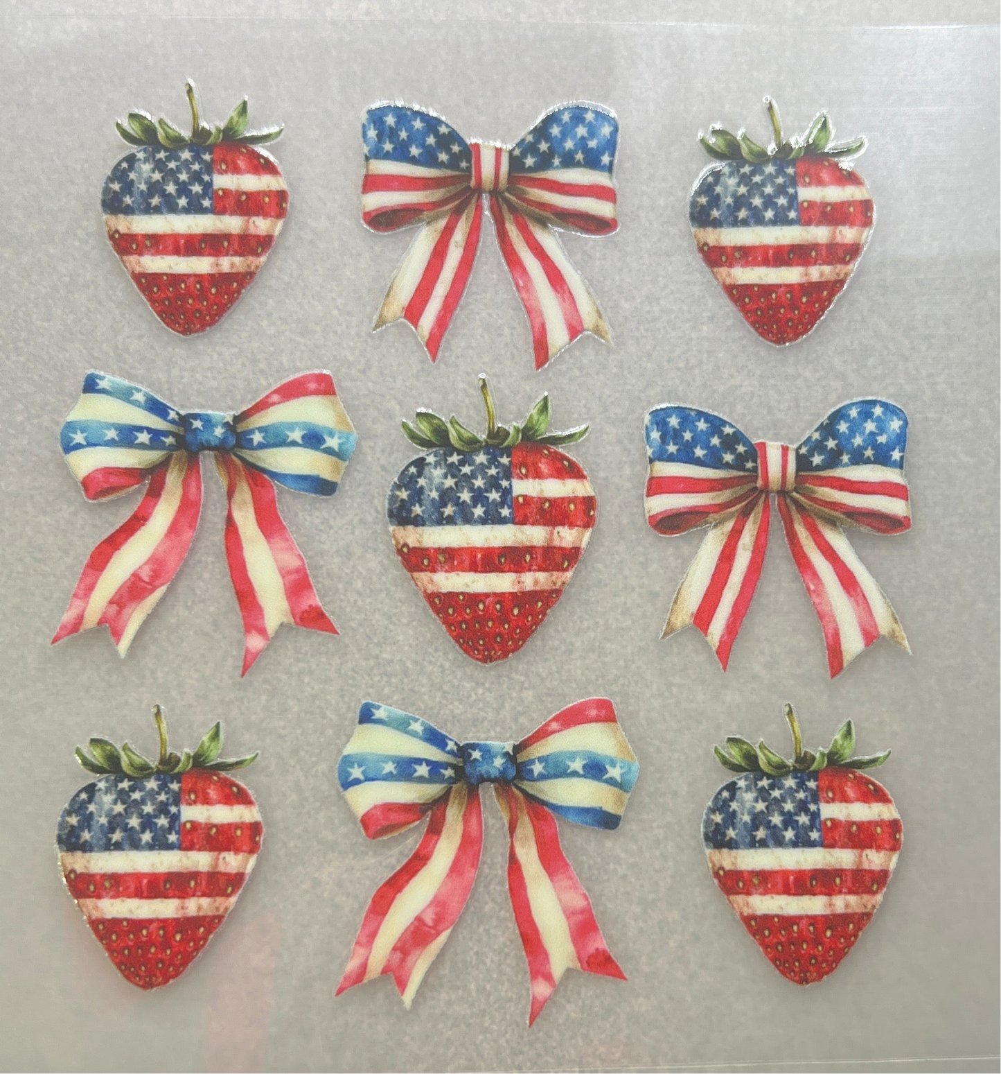 American flag strawberries/bows✔️