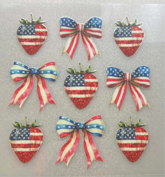 American flag strawberries/bows✔️