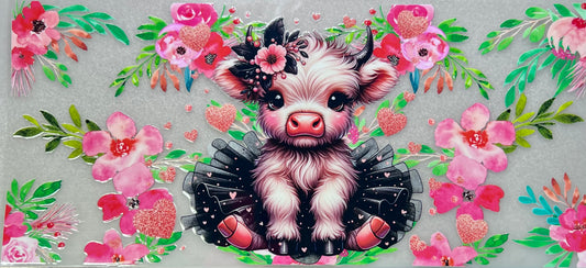 H. Cow - blk tutu & pink florals✔️