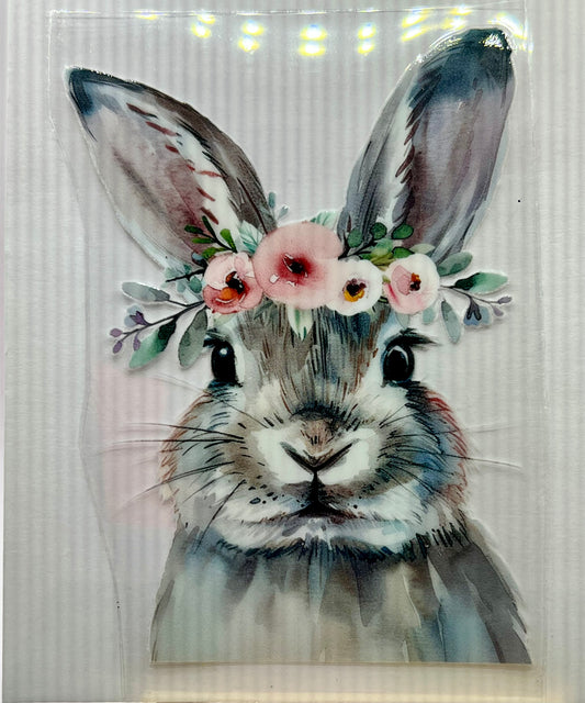 Gray bunny decal