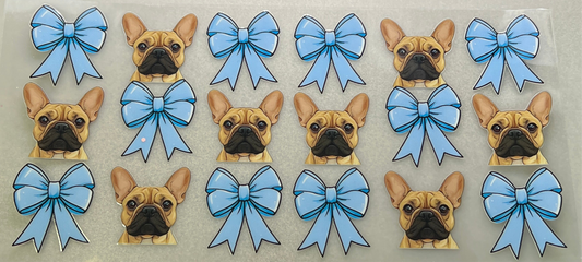 Frenchie blue bows
