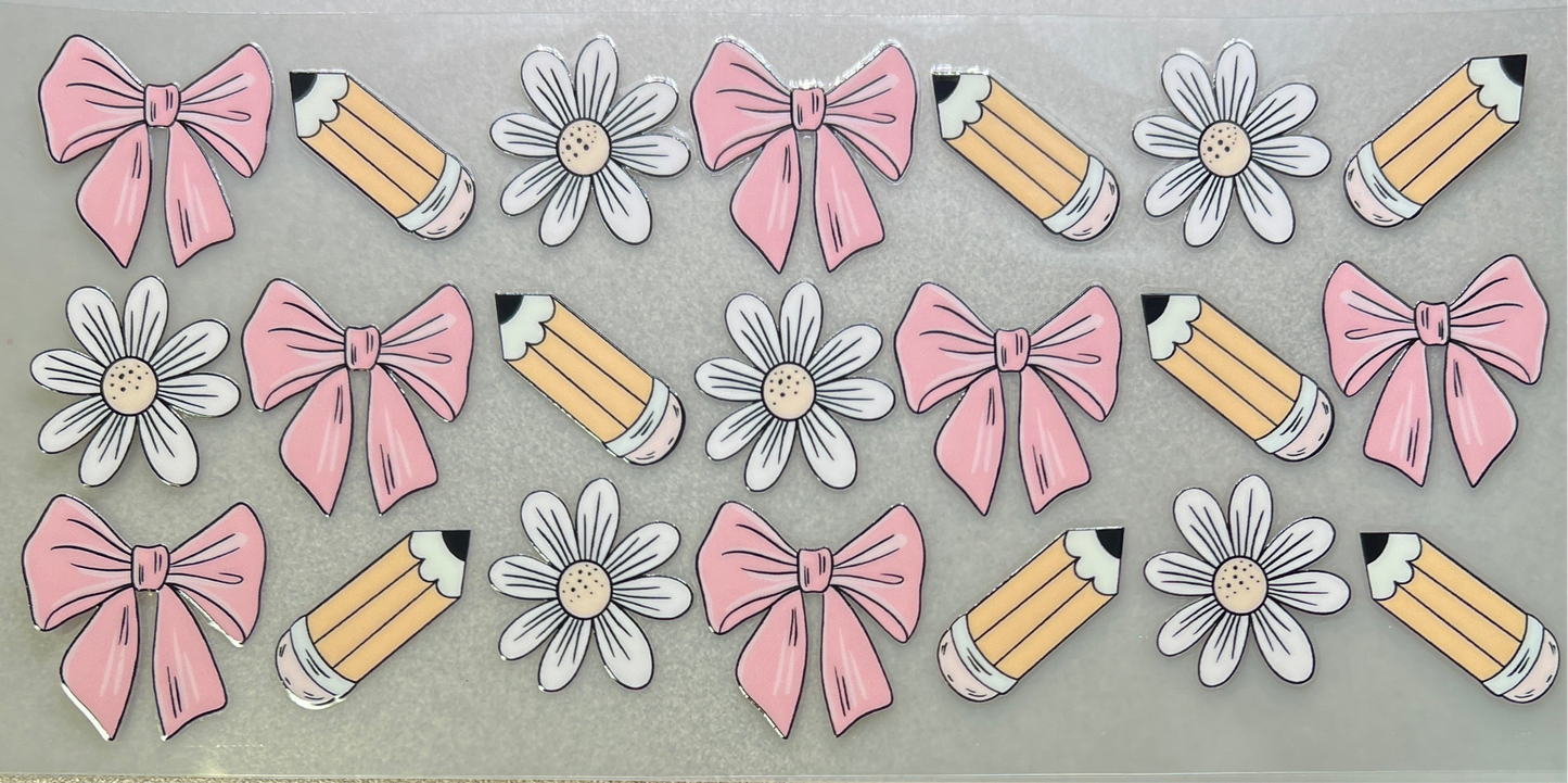 Bows, pencils & flowers