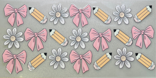 Bows, pencils & flowers