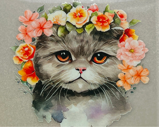 Cat with flowers