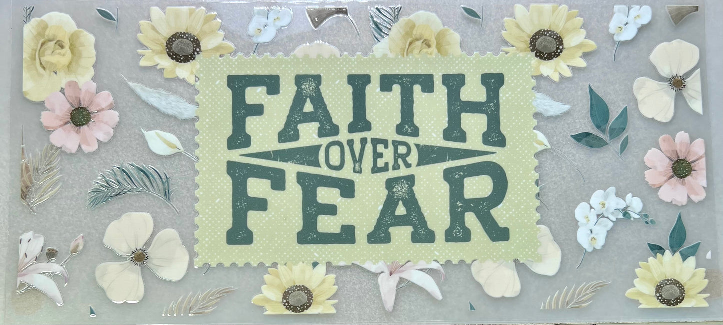 FAITH OVER FEAR - Pale yellow florals