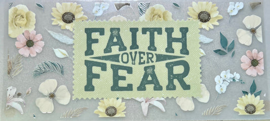 FAITH OVER FEAR - Pale yellow florals