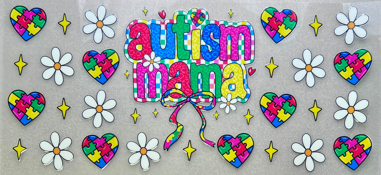 Autism Mama hearts & daisies