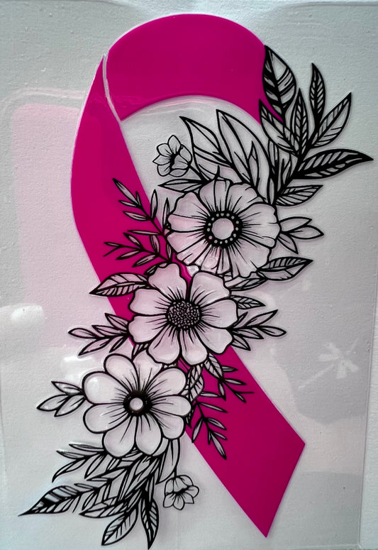 Floral Brst cancer ribbon