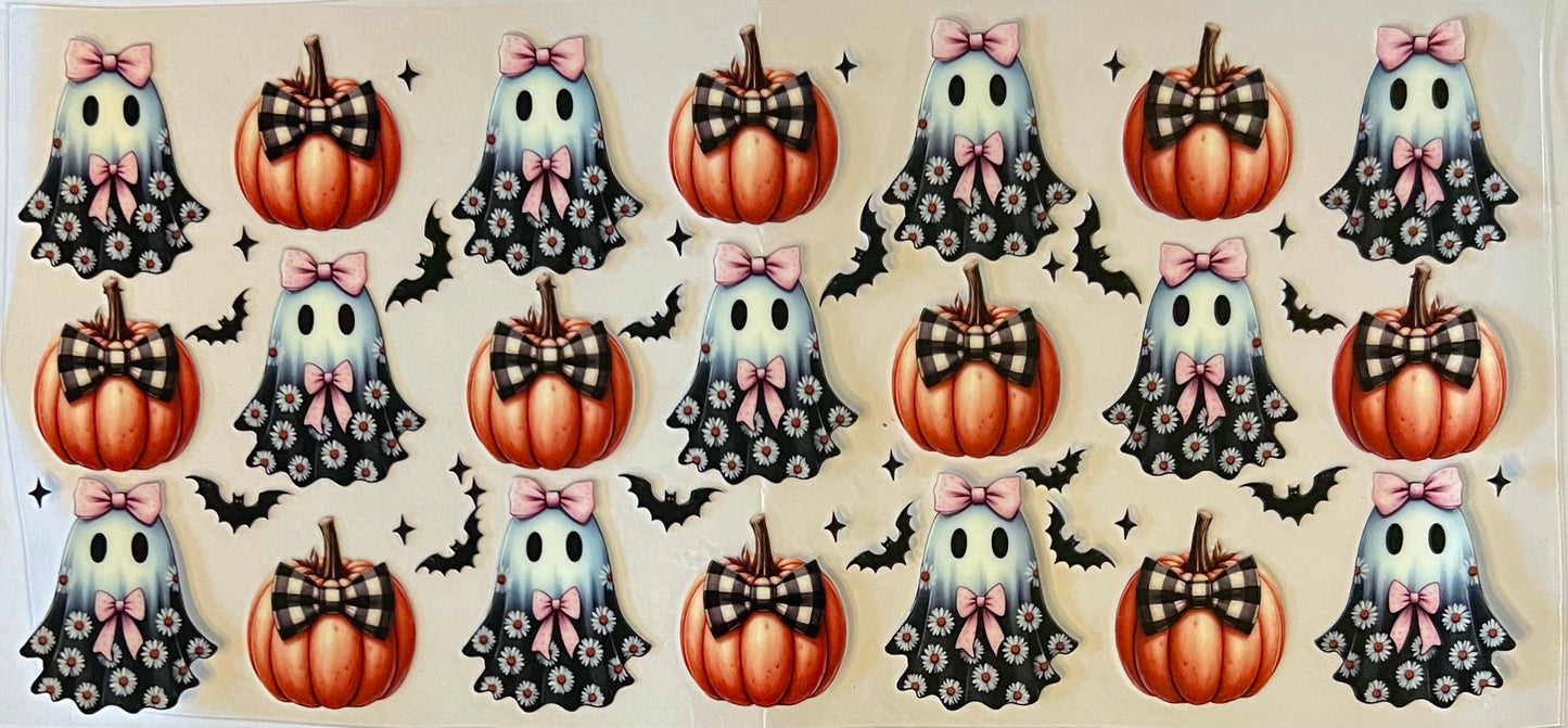 Checked bow pumpkins & ghosts