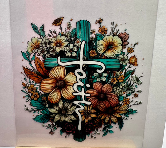 “Faith” - Floral cross