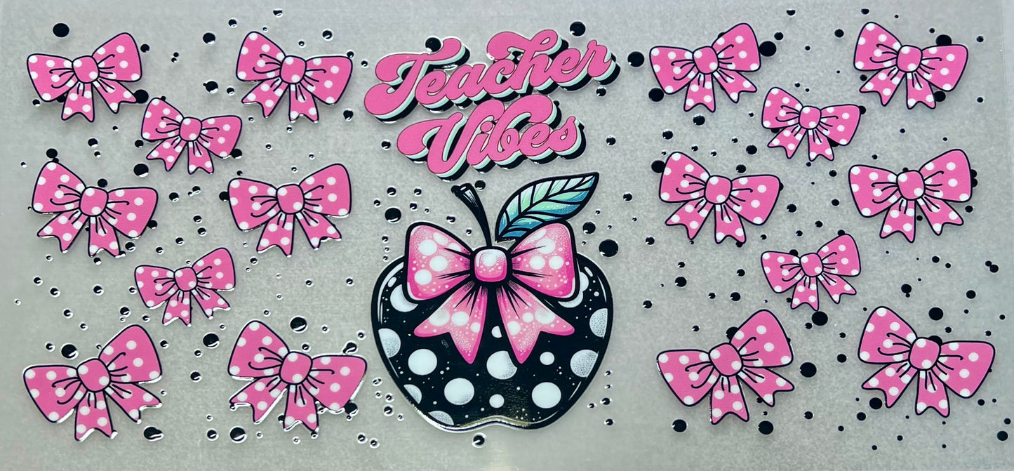 Teacher Vibes Apple Bow