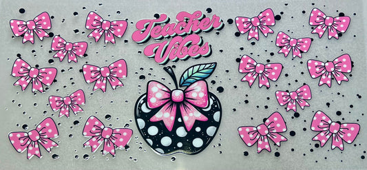Teacher Vibes Apple Bow