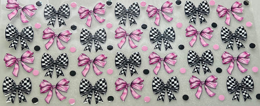 Pink & Black Check Bows