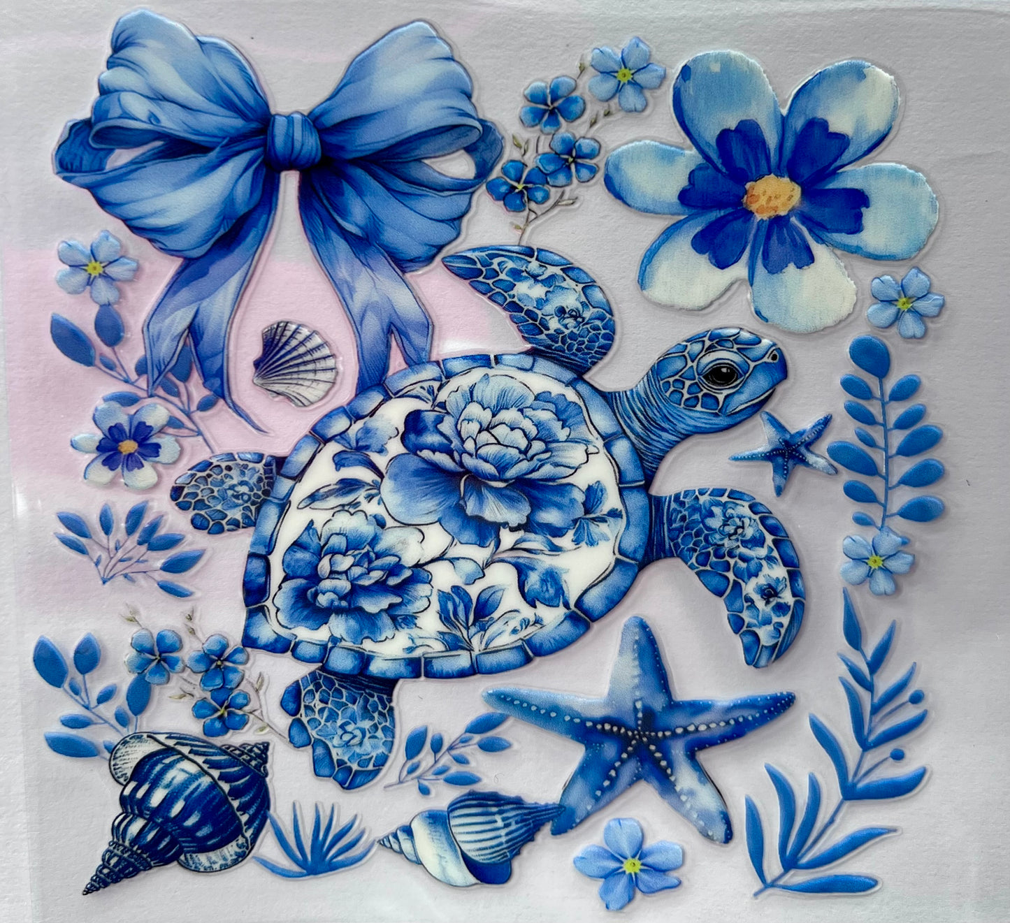 Blue floral turtle