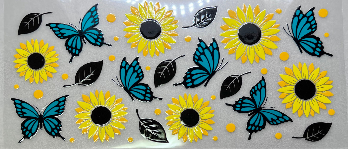 Sunflowers and Blue Bflies