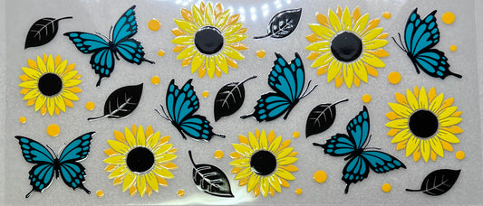 Sunflowers and Blue Bflies